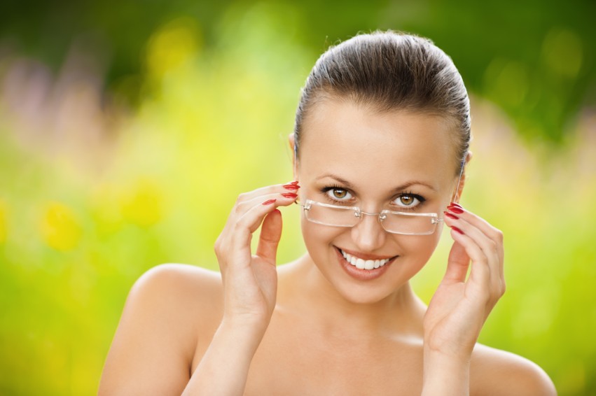 Smiling Girl Wearing Eye Glasses